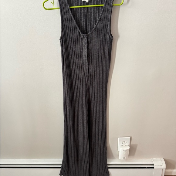 Z Supply Charcoal Ribbed Jumpsuit - Picture 7 of 7